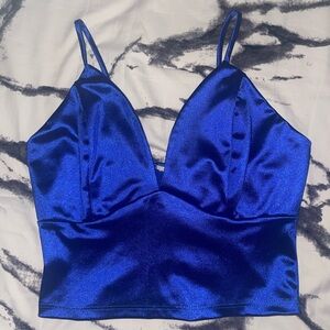 Blue Satin Top